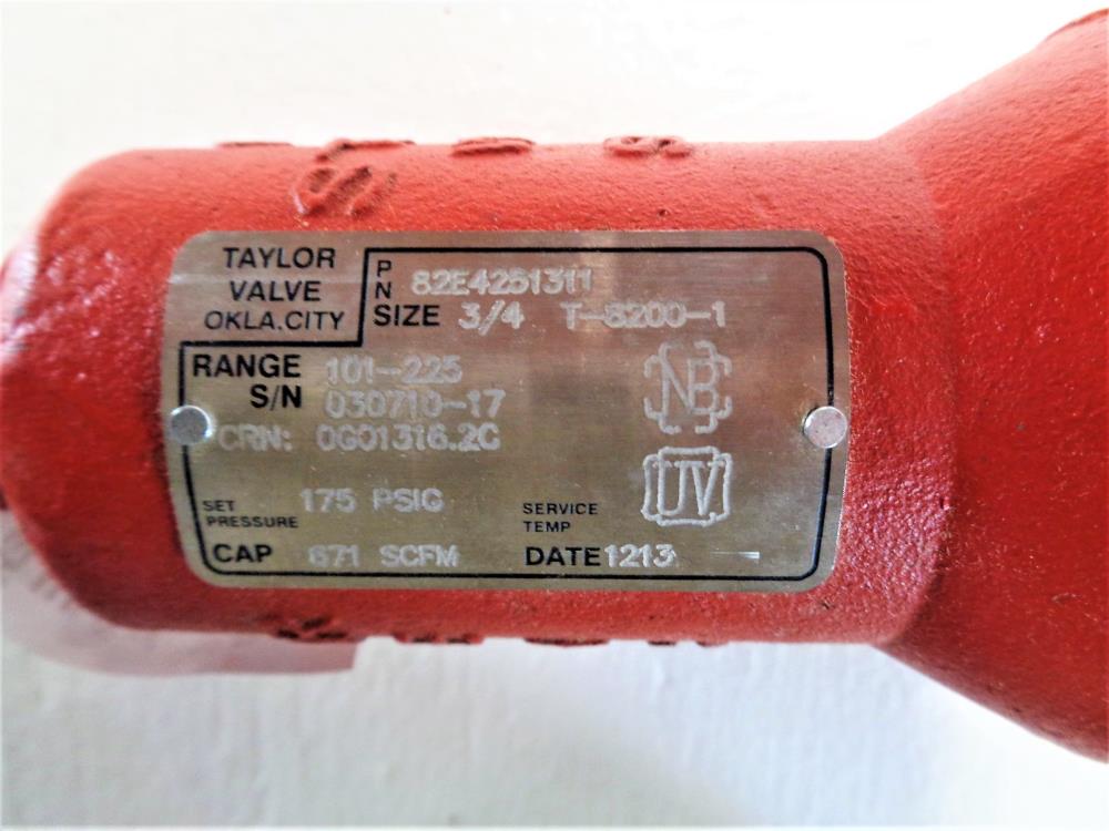 Taylor 3/4" x 1" NPT Relief Valve, Carbon Steel, 82E4251311